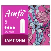 AMFA Тампоны без аппликатора Super 8шт